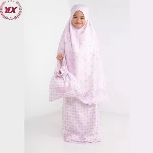 2023 Modest Moda Pai-Filho Abaya Maxi Islâmico Vestuário Burqa Saia E Saco Oração Vestido Para Crianças