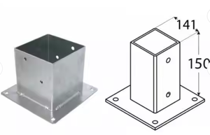 Support <span class=keywords><strong>de</strong></span> <span class=keywords><strong>poteau</strong></span> <span class=keywords><strong>de</strong></span> clôture carré boulonné en acier galvanisé - Product Image 3
