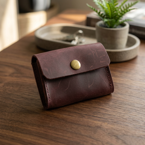 Porte-cartes de crédit miniature en cuir véritable, fermeture à clip, design minimaliste, portefeuille de poche compact - Product Image 3
