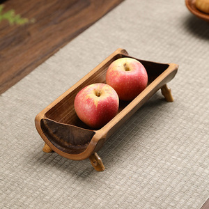 Ensemble de plateaux de service en bambou, motif bois naturel, écologique, pour les collations, les desserts, usage domestique - Product Image 4