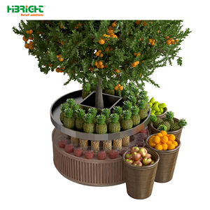 Nuevo diseño, tamaño de supermercado, pan personalizado, exhibición de verduras y frutas, estante de madera de doble capa - Product Image 1