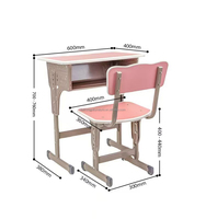 Conjunto de Escritorio y Silla Ajustable en Altura para Estudiantes, Muebles Escolares Ergonómicos con Marco de Acero y Almacenamiento para Primaria