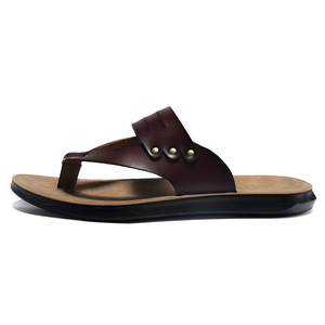 รองเท้าแตะผู้ชายแบบพับได้หนังวัวแท้ใหม่2025ฤดูร้อนดีไซน์อิตาลีลำลอง - Product Image 6