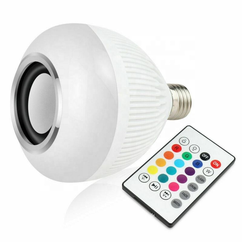 E27 RGB Wireless LED Music Bulb 24 Keys Remote Control Smart Dimmable Light Music Audio Speaker Bulb for Home Bedroom Light