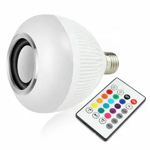 E27 Rgb Draadloze Led Muziek Lamp 24 Toetsen Afstandsbediening Smart Dimbare Licht Muziek Audio Speaker Lamp Voor Thuis Slaapkamer licht