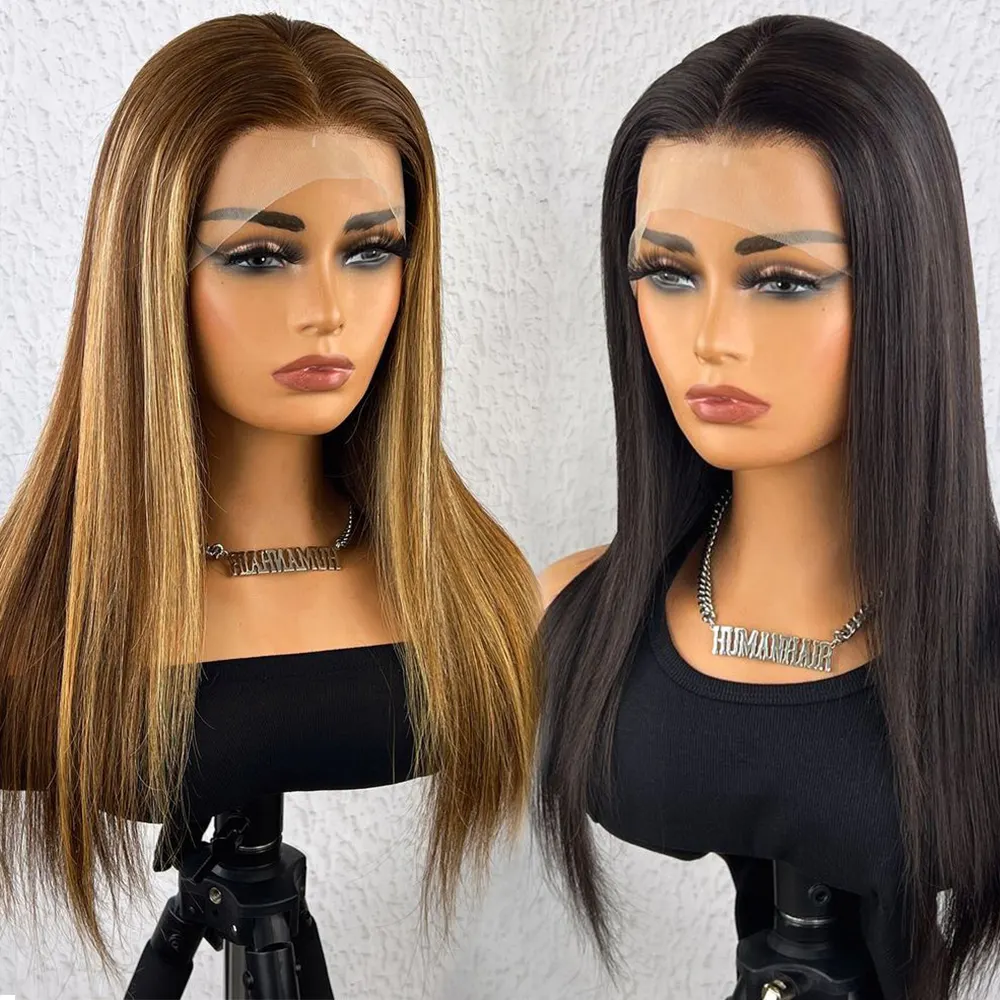 Wholesale Straight Party Wigs Human Hair Lace Front Raw Indian Hair He Lace Frontal Wig Human Hair Glueless HD Lace Frontal Wig