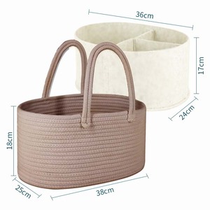 יוקרה קטן חיתול <span class=keywords><strong>caddy</strong></span> tote תיק מארגן כותנה גדול נוסף חבלים סל משתלה סל החלפת שולחן חיתול תינוק שולחן אחסון - Product Image 5