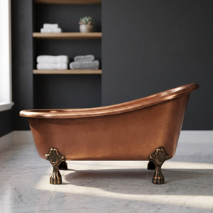 Bañera de Cobre de Lujo, Ovalada, Profunda, Hecha a Mano, Acabado de Alta Calidad - I H C - Product Image 1