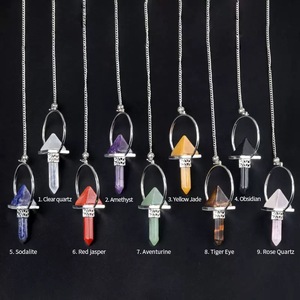Affascinante Ciondolo per Collana in Cristallo Naturale a Forma di Piramide, Torre di Cristallo Fatta a <span class=keywords><strong>Mano</strong></span>, Pendolo in Cristallo per Meditazione - Product Image 1