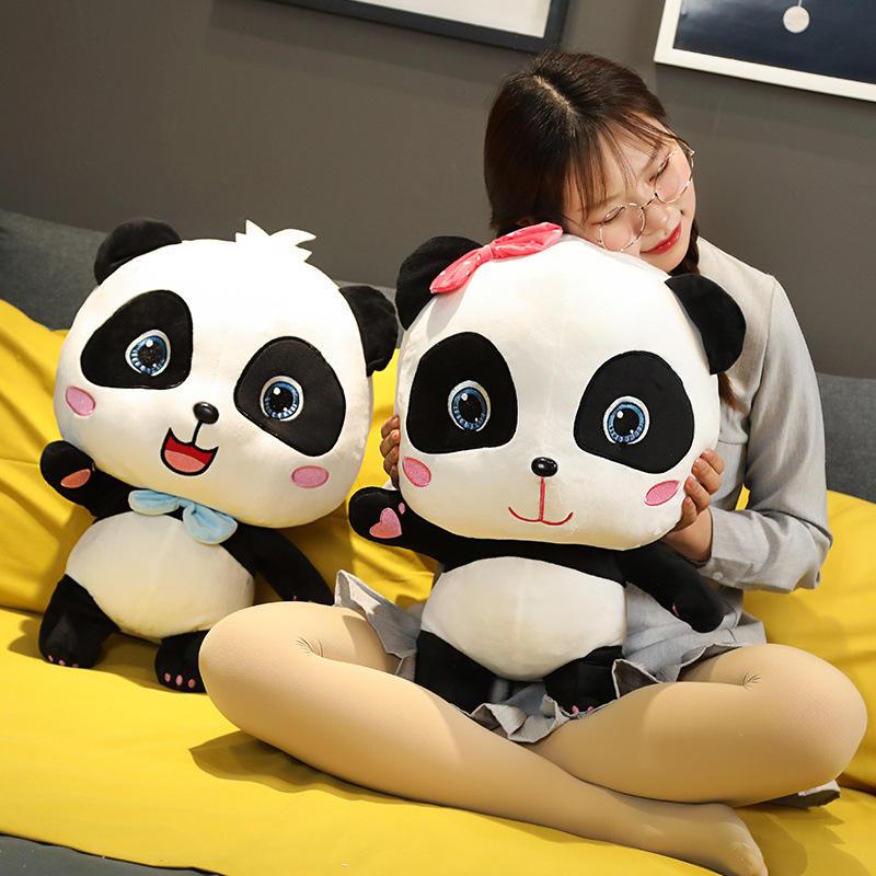 2024 New Design Winter Couple Panda Doll Kawaii Plush Soft Panda Toys for Gift