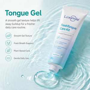 Luxsmile Oem เจลทำความสะอาดลิ้น <span class=keywords><strong>2</strong></span> in 1 ลดกลิ่นปาก ด้ามจับตามหลักสรีรศาสตร์ แปรงขูดทำความสะอาดลิ้นแบบสองด้าน - Product Image 3
