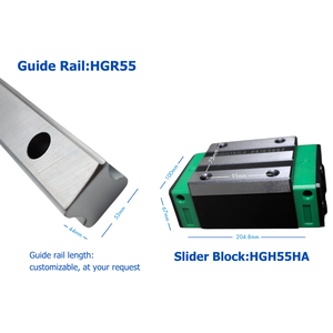 Rodamiento de bolas autoalineable Hgr55 HGH55HA Juego de bloques Riel de guía cilíndrico Riel lineal Juntas de brazo robótico Líneas de embalaje - Product Image 6