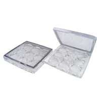 Boîte de fard à paupières compacte et pratique à trois compartiments ensemble de maquillage emballage conteneur de fard à paupières vide