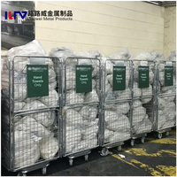 Chariot en fil d'acier empilable avec roulettes pour solutions de stockage en vrac
