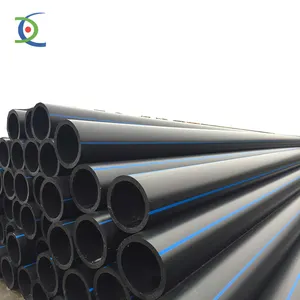 Customization Cold Water Pipes HDPE PN12.5 20-1600MM Black Color PE100 HDPE Pipe For Water Supply