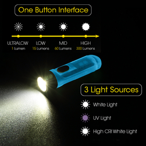 Xách tay USB sạc LED Keychain Đèn pin thu nhỏ trọng lượng nhẹ cá nhân chiếu sáng khẩn cấp với IP65 không thấm nước PC cơ thể - Product Image 4