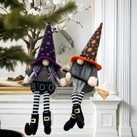 Nouvelle Arrivée 2026 Décoration d'Halloween : Figurine de Sorcière Sans Visage ou Gnome en Tissu avec Cape Noire pour Intérieur, Personnalisation Disponible