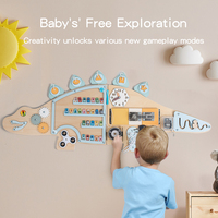 Panneau mural sensoriel Montessori pour enfants, centre d'activités éducatives pour tout-petits pour salle de jeux, panneaux d'activités murales dinosaures