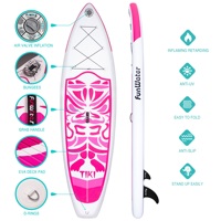 FUNWATER Dropshipping OEM Planche de paddle gonflable rose 10'6\" Stand Up Paddle Board Paddleboard Soft Surfboard Waterplay Surfing