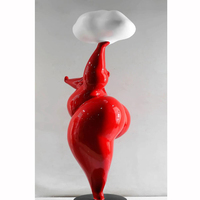Escultura Moderna Abstracta Personalizada de Fábrica, Figura de Mujer Curvilínea, Arte Positivo, Estatua Grande para Vestíbulo, Adorno de Resina
