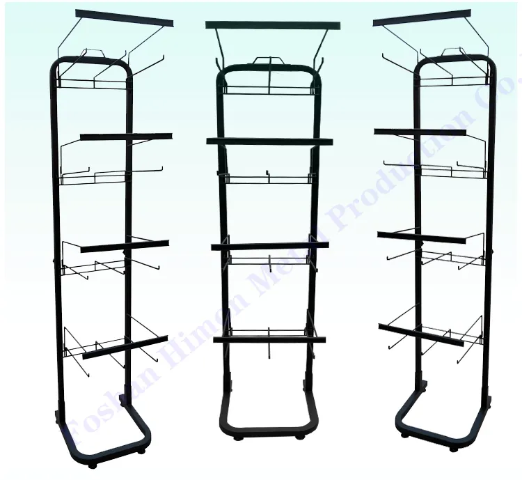 Portable Retail Shop Metal Wire Rack Hook Floor Display Hanging Rack Stand With Cheap Price