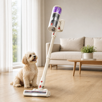 Aspirateur sans fil, sans sac, technologie cyclonique, filtre HEPA, moteur sans balais, longue autonomie, design léger, pour la maison et la voiture