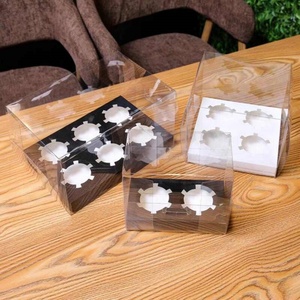Wholesale Cupcake <b>Boxes</b> With 2/4/6 Hole Baking Muffin Box Food Grade Transparent Cake Box - Product Image 1