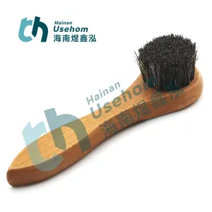 Factory Supplier Beech Wood Long Handle Horsehair Sneaker Cleaning Brush Shoe Polishing Care Brush for Leather