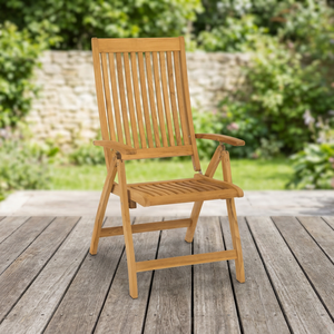 Fauteuil de jardin pliable réglable en teck, moderne, confortable, empilable, imperméable, pour usage extérieur et parcs - Product Image 2