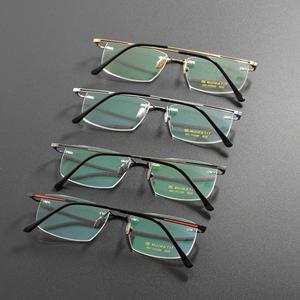 <span class=keywords><strong>Gafas</strong></span> de Titanio Hechas a Mano, Montura Cuadrada Irregular, <span class=keywords><strong>Gafas</strong></span> con Protección Anti-luz Azul - Product Image 4