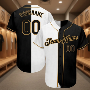 Camiseta de Béisbol Personalizada Blanca y Negra Unisex de Manga Corta con Cuello en V, Impresión Sublimada, Transpirable, de Secado Rápido, con Nombre del Equipo 00 en la Parte Delantera - Product Image 5