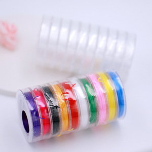 เชือกยางยืดคริสตัลสีขนาดเล็ก 0.8 มม. ด้ายร้อยลูกปัดแบบแบน อุปกรณ์งานฝีมือ DIY รูปทรงกลม อุปกรณ์ถักมือ - Product Image 2