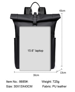 15.6" Large Waterproof Eco-Friendly Portable Unisex <b>Backpack</b> Arcuate Shoulder <b>Strap</b> Large Capacity Commuting Computer Business - Product Image 2