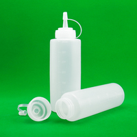 Bouteille distributeur de sauce à presser en plastique claire 240ml 360ml 500ml liquide étanche avec bouchon et couvercle