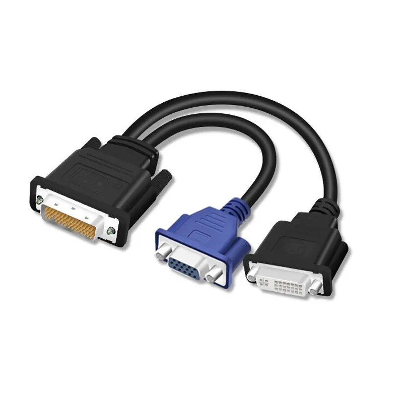 DMS-59 pin Male to DVI-I Female and HD15 VGA splitter adapter