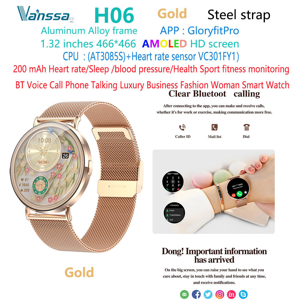 Gold H06-woman-luxury-smart-watch-