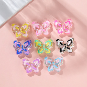 Acrylic Butterfly <b>Beads</b> Colorful <b>Loose</b> <b>Beads</b> For Bracelet Making DIY Jewelry Accessories 12mm Multicolor Acrylic <b>Beads</b> - Product Image 4