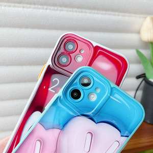 Esthétique Anti-Gravity 3D Heart Shaped Waterproof Shockproof Funny Smart Phone Case Pink Color Compatible for 14 Max Blu - Product Image 4