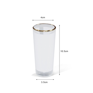 Verre à shot vierge Topjlh 3oz pour sublimation avec bord doré, surface lisse personnalisable pour dégustation de vin, whisky et bière - Product Image 3