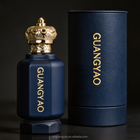 Vente en gros de flacons de parfum cylindriques en verre personnalisés de 100 ml, logo et boîte d'emballage personnalisables disponibles