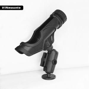 VINmounts Eco-Friendly Black Fishing Rod Holder Ball Mount Base 9cm Dual <b>Socket</b> Arm 360 Adjustable Marine Boat Kayak Mount - Product Image 1