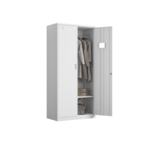 Armoire métallique à 2 portes avec serrure à clé, casier de rangement en métal à un seul niveau pour bureau et dortoir