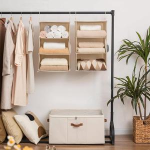 Organizadores de Armario Colgantes de 6 Estantes Wholesale Storage Works, Dos Estantes Colgantes Separables de 3 Niveles, Color Gris - Product Image 5