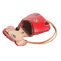 Porte-clés mini pochette éléphant mignon en cuir fait main, breloque de sac animal, pendentif décoratif artisanal pour rétroviseur de voiture, cadeau promotionnel
