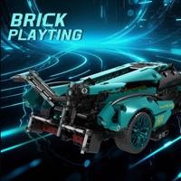 Compatible con Blue V12 para el modelo de coche deportivo Concept, bloques de construcción de plástico ABS para ensamblar, juguete para niños