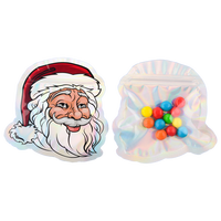 Sac cadeau personnalisé de Noël découpé à la forme avec fermeture éclair, pochette pour petits cadeaux, bonbons et friandises