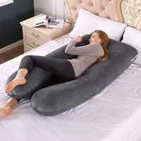 Almohada de Maternidad en Forma de U, de Espuma Viscoelástica, Altura Ajustable, con Cojín de Terciopelo para Soporte de Vientre, Espalda y Cadera