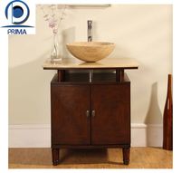 Salle de bain en bois MDF de luxe blanc noir bleu meuble de rangement pour vanité avec lavabo