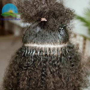 Nano ring link kinky ricci micro bead estensione dei <span class=keywords><strong>capelli</strong></span> umani peruviani grezzi vergini non trattati reali 1g/strand afro nano tip hair - Product Image 3