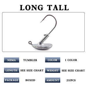 Tête de jig Ytqhxy Tumbler Blood Groove 3.5g 5g 7g 10g 14g anti-accrocs pour la pêche en eau douce – Accessoires de pêche - Product Image 5